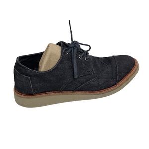 TOMS Men's Brogue Black Denim Lace Up Shoes